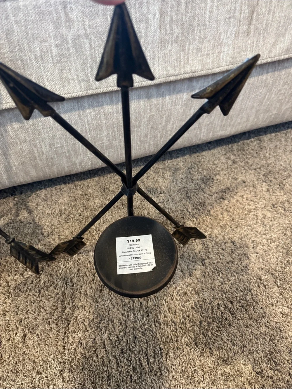 Hobby Lobby Black and Gold Arrow Wall Hook Pair